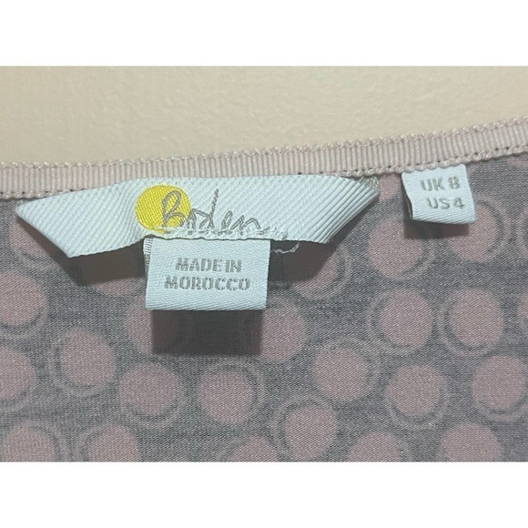 Boden Womens Faux Wrap Blouse Polka Dotted Size 4 Short Sleeves - Picture 3 of 6